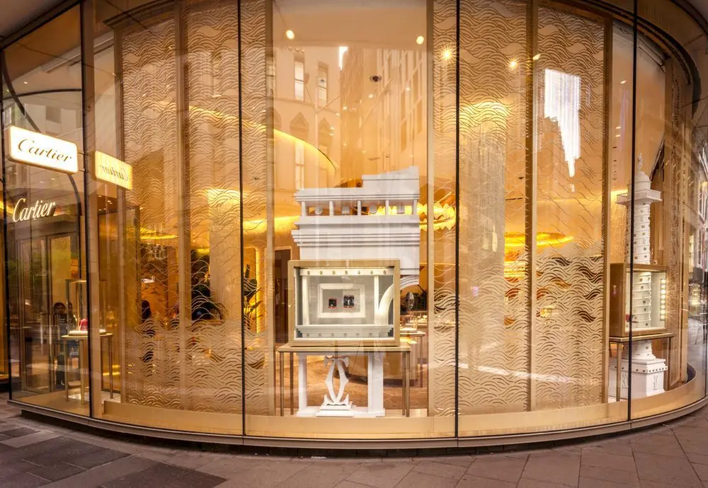 Thiết kế mặt tiền cửa hàng Cartier Sydney