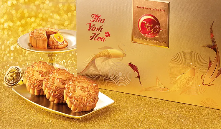 Sản phẩm cao cấp " Bánh trung thu Trăng vàng của Kinh đô”